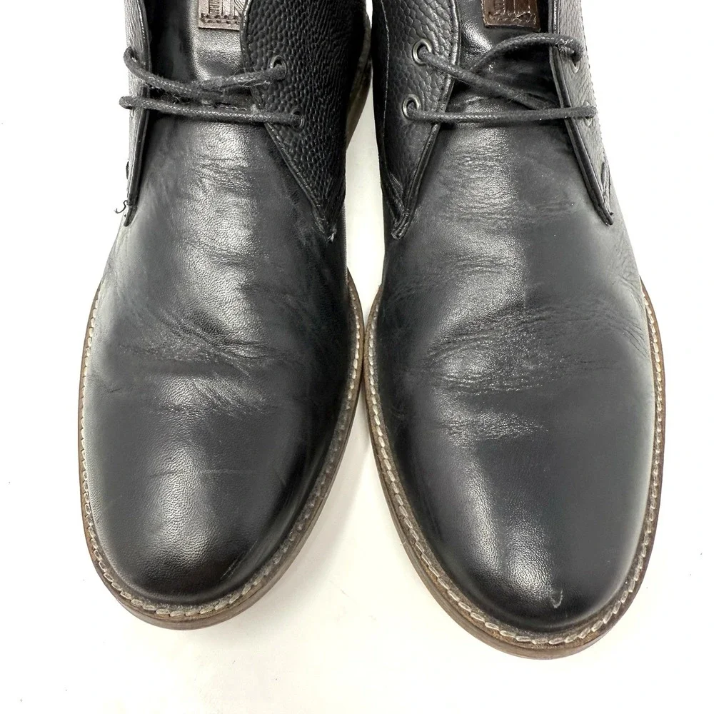 Ben Sherman  Black Pebbled‎ Leather Chukka Boots  Mens Size 7